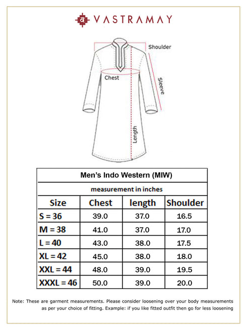 Men's Cream Schiffli Worked With Sequin Detailing Indo With Sleeveless Kurta Pant Set